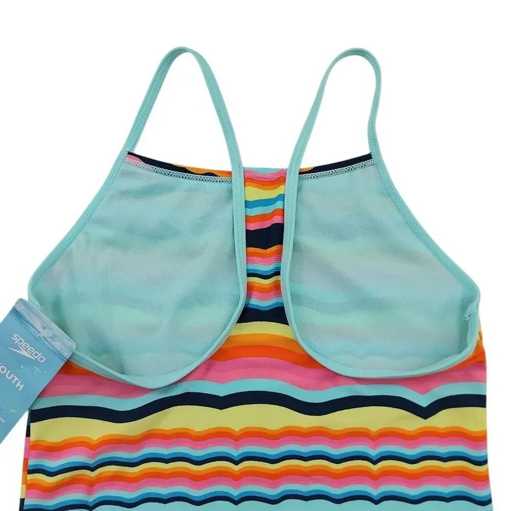 Speedo Swimsuit Youth XL Green One-Piece Sun Protection Summer Beach Outdoor